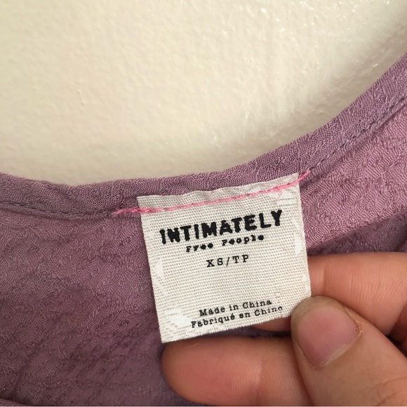 Intimately Free People Fray Ruffle Lilac Tunic Top size XS. - Picture 11 of 13